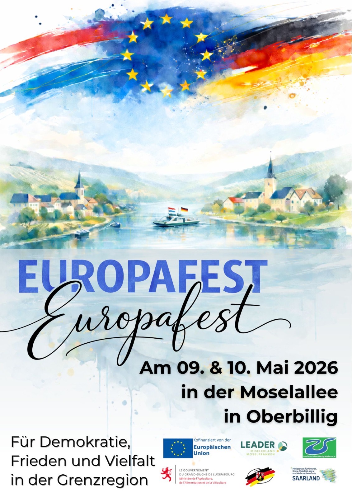 Europafest zu Uewerbëlleg den 09.05.26 mat der Harmonie Mertert-Waasserbëlleg an der Fanfare Oberbillig