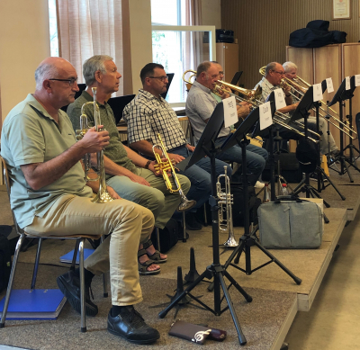 de Pier op der Trombone als eenzege Vertrieder vun deenen zwou Museken