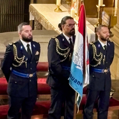 d´Feier fir de Patroun vun den Douanieren as voll am Gaang