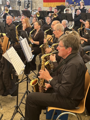 eng flott Vue op de Saxophons-Regëster